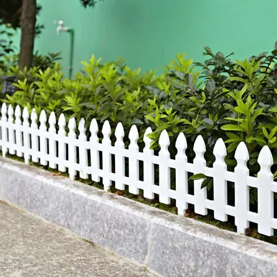 White Plastic Picket Fencing Outdoor Garden Lawn Edge Border Path Edging Fence  • £8.95