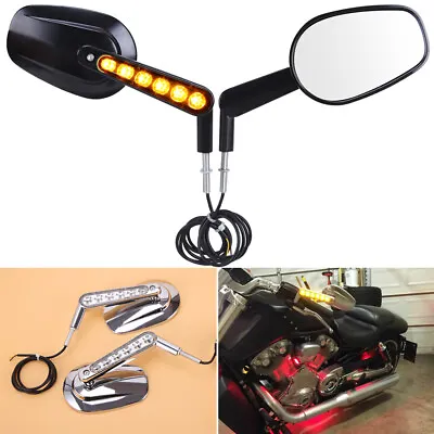 For Harley V-ROD VROD VRSCF Rear View Mirrors Muscle W/ LED Turn Signals Light  • $37.01