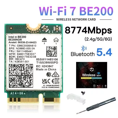 Intel WiFi 7 BE200NGW NGFF M.2 WiFi Card Tri-band Bluetooth 5.4 Wireless Card PC • $23.29