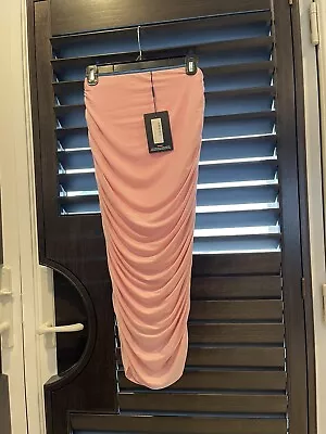 PRETTY LIL THING BABY PINK PENCIL SKIRT . Silky Material Fits USA Sz 4 • $10