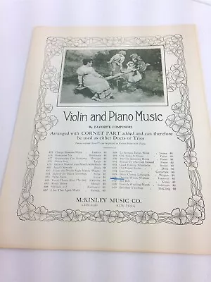  VTG Antique 1899 Sheet Music Piano Violin Cornet Danube Waves Waltz Ivanovici  • $4.59