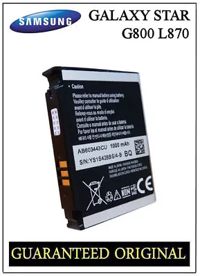 Genuine Samsung Galaxy Battery L870 Sgh G800 Star S5230 Ab603443cu • £30.59