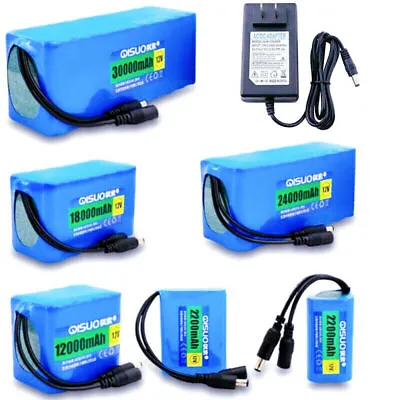 DC 12V 1500-30000mAh Rechargeable Li-ion Battery Pack For Various 12 V Lamps New • £17.99