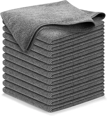 Microfiber Cleaning Cloth Grey - 12 Packs 16 X16  - High Performance  • $13.16