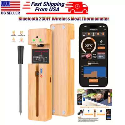 Bluetooth 230FT Wireless Meat Thermometer Cooking BBQ Oven Rotisserie Smoker USA • $43.69