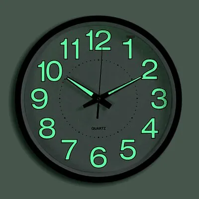 £14.95 • Buy 12-inch Large Luminous Wall Clocks Glow In The Dark Silent Home Digital Clock