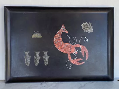 Vintage COUROC California Lobster Fish Inlaid Resin Plastic Serving Tray RARE • $75