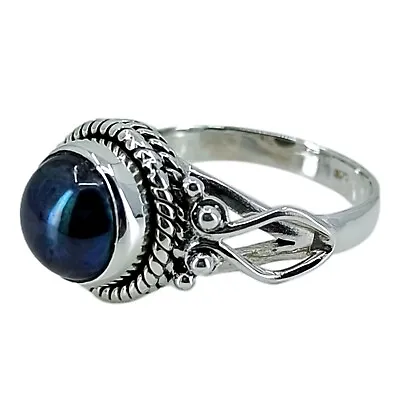 Freshwater Black Pearl 925 Solid Sterling Silver Handmade Statement Women Ring • $25.20