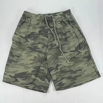 Open Trails Camo Shorts Mens Medium Green Running Gym Sweat Shorts 10  Inseam • $7.73