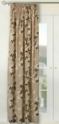 B&Q TAUPE MIX( COFFEE BEIGE BROWN)  LINED  DOOR CURTAIN  66  X 90   3  TAPE  • £17.99