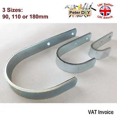 Garage Shed Storage Wall Mounted Steel Thick Straight Hook 3 Sizes • £2.97