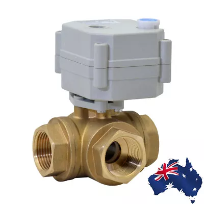 $92.99 • Buy 3 Way 1/2  To 1  12V/24VAC/DC L Port Electrical Position Motorized Ball Valve