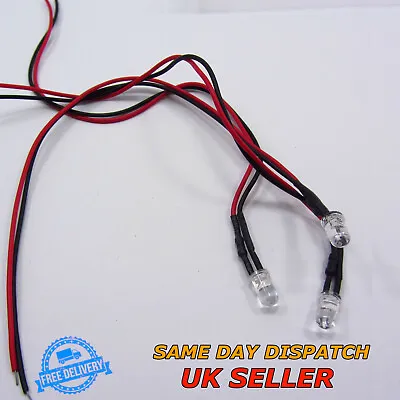 DC12V 5mm Flashing LED Bulb Pre Wired Light Emitting Diodes 20 Cm Wire Length • £2.69