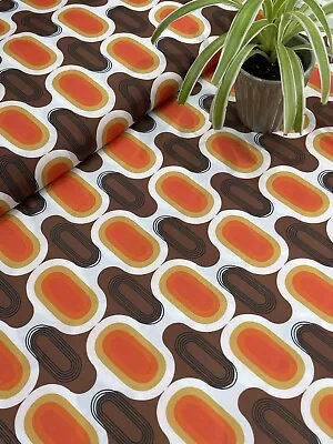 ✅Retro Vintage 60’s And 70’s Printed Dress Fabric Crepe Smooth Blouse D1 • £6.49