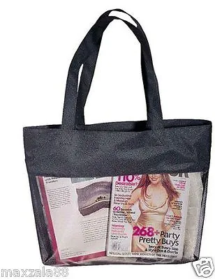 Mesh Tote Large Shopping Bag Purse Sports Beach Travel Grocery Book Bag-Black • $8.98