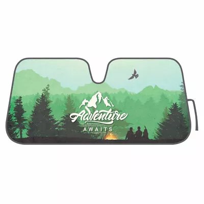 Adventure Awaits Auto Sun Shade Windshield Window Protection For Car Truck SUV • $17.95