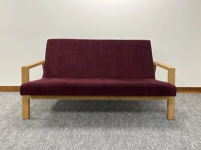 Orangebox Flex Solid Oak Framed 2 Seater Sofa - Black Cherry • £140