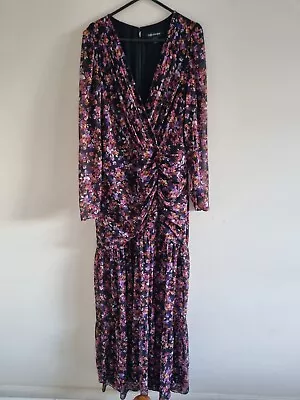 Forever New Womens Black Floral Long Sleeve Maxi Dress Size 10 • $39