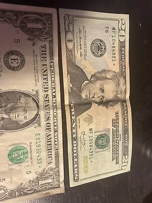 2 Federal Reserve Star Notes Lot Face Value $21 $20 Bill & $1 Dollar • $30