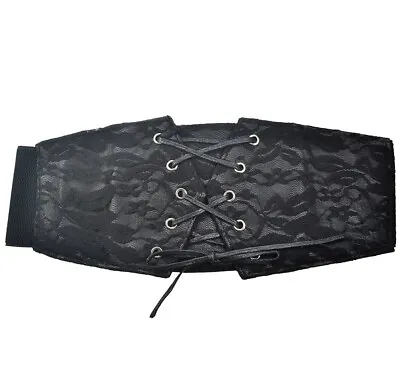 Vixxsin Black Lace Corset Belt Gothic Goth Steampunk Pin Up Rockabilly Emo Alt  • £16.99