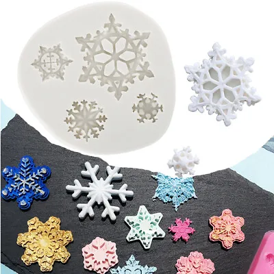£2.99 • Buy Christmas Snowflake Silicone Fondant Mold Cake Decorating Border Baking Mould UK