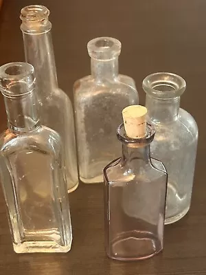Vintage Antique Medicine Bottles Lot Of 5 Small • $5