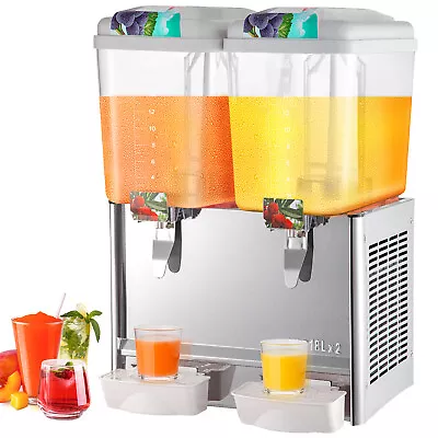 VEVOR Commercial Cold Beverage Juice Dispenser Frozen Ice Drink 9.5 Gal 2 Tanks • $310.99