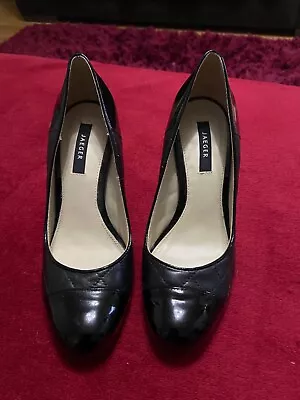 Ladies Jaeger Black Heeled Court Shoes Size 6 (39) • £50