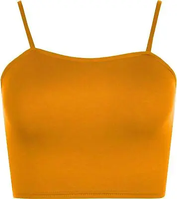 Womens Ladies Sleeveless Strappy Bandeau Plain Camisole Boobtube Bralet Crop Top • £4.99