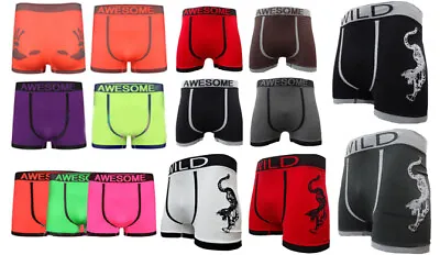 3/6 Pairs Mens Stretch Seamless Boxer Shorts Trunks Underpant Briefs Underwear • £19.99