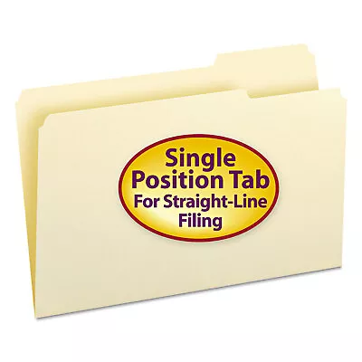 Smead File Folders 1/3 Cut Third Position One-Ply Top Tab Legal Manila 100/Box • $26.79