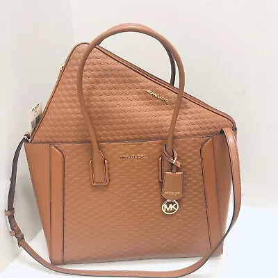 Michael Kors Kali Large Satchel Ipad Case Tote Shoulder Handbag - Luggage Brown • £215.63