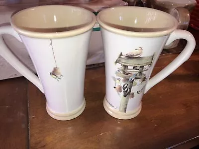 1 5.75  Marjolein Bastin Birdhouse & Birds Tall Tea Coffee Mug Hallmark • $19.99