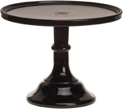 Cake Plate Pastry Tray Bakers Stand Plain & Simple Mosser USA - Black Glass 12  • $88.99