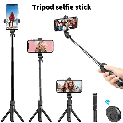 Telescopic Selfie Stick Bluetooth Tripod Monopod Phone Holder For Samsung IPhone • £7.42