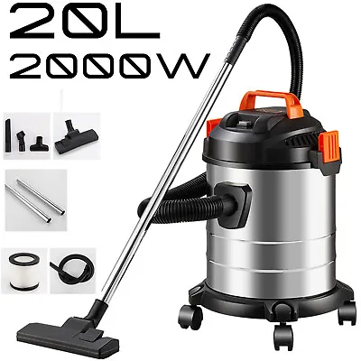 Wet And Dry Vacuum Vac Cleaner Industrial 20ltr 1250w 230v StainlessSteel Draper • £46.99