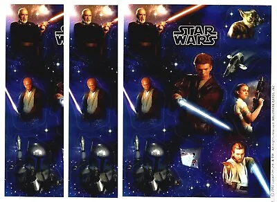 3 New Sheets STAR WARS Episode II Anakin Skywalker Yoda Obi Scrapbook Stickers! • $8.56