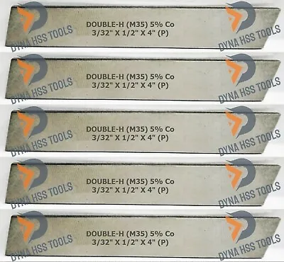 5x Cut Off Blade 3/32  X 1/2  X 4  M35 Grade HSS 5% Cobalt Parting Tool HARDENED • $39.99