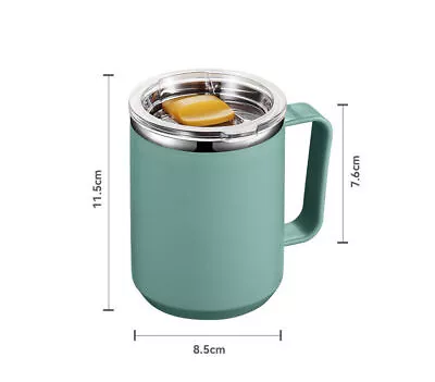 Coffee Mug With Handle And Lid Traveling Cup Stainless Steel Insulated Cup Uk • £6.79