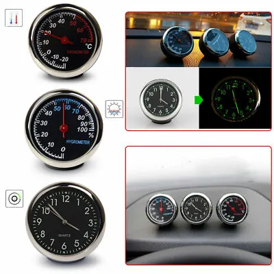 Car Dashboard Digital Clock Luminous Quartz Thermometer Hygrometer Ornament 3pcs • $18.65