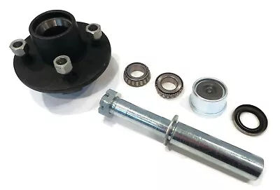 Trailer Axle Kit Assembly With 4 On 4  Bolt Idler Hub & 1  Round BT8 Spindle • $47.99