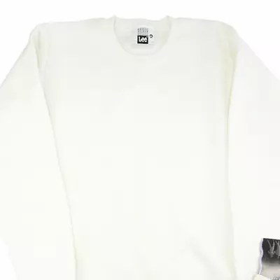 Vintage Lee Blank Sweatshirt Mens Size Small White 90s Streetwear Crewneck USA • $34.99