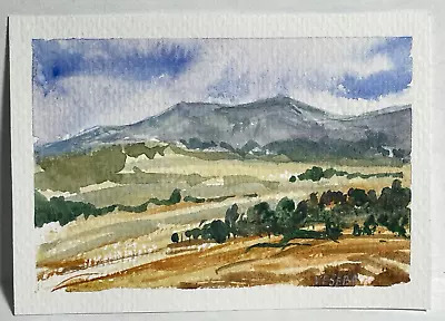 ACEO Original Watercolor Painting Landscape Mountains - 2.5x3.5 In - NEW • $6