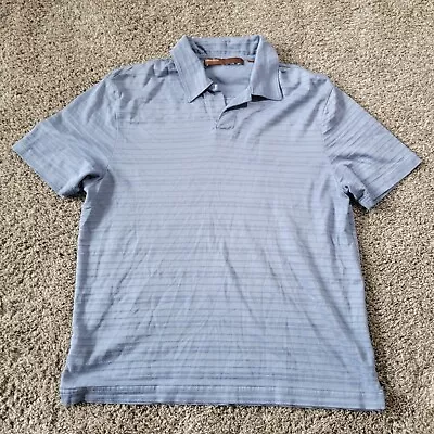 Perry Ellis Polo Shirt Mens Medium Short Sleeve Golf Performance Adult M Blue • $5.97