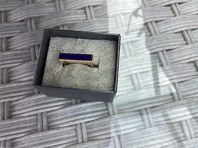 Michael Kors Gold Tone Bar Ring Blue Lapis + Crystals Size7 UK O. RRP £79. • £17.99