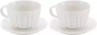 DUALIT Cappuccino Coffee Cups Set Of 2 New Bone China Cups And Saucers | Micro • £29.49