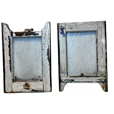 2 Petite Bathroom Antique Florentine Privacy Glass Window Sashes Complete Shabby • $169.99