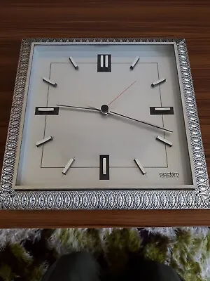 Acctim Automatic Wall Clock Mid Century Clock Wall 60s 70s Retro Vintage Clock • £14.95