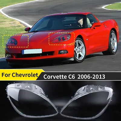 2x For 2005-2013 Chevy Corvette C6 Clear Headlight Lens Cover Left & Right • $65.99