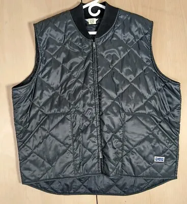 Vintage Big Smith Diamond Quilted Puffer Vest Jacket Mens 3XL Made In USA Black • $28.50